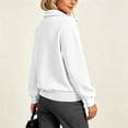 thumbnail image 6 of Vynhevius Women Mock Neck Sweatshirt Half Zip Long Sleeve Loose Casual Pullover Top With Pocket, 6 of 8