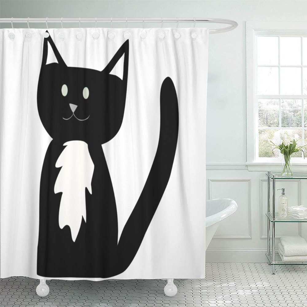 CYNLON Kitten Cute Tuxedo Black and White Cat Necko Kitty Bathroom