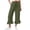 6# Green, variant on Women's Wide Leg Pants High Waist Ruffle Hem Casual Loose Cropped Trousers Pull On Solid Color Lightweight Daily Lounge Gray S