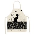 thumbnail image 2 of Kitchen Cotton Linen Aprons For Men Women Cute Cartoon Cat Sleeveless Apron Bibs Home Coffee Shop Cleaning, 2 of 5