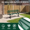 thumbnail image 4 of AwayHome 6ft Heavy Duty Mesh Metal Outdoor Park Bench with Backrest & Steel Frame,Green, 4 of 8