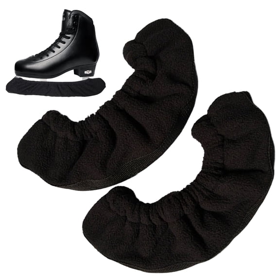 Ice Skate Blade Covers 1 Pair, Fleece Soakers with Strap for Hockey Figure Skates, Fits Most Adults