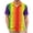 A Multicolor Vertical Stripes, variant on Men's Hawaiian Shirts Rainbow Short Sleeve Button Down Tropical Shirts Regular Fit Trendy Clothes for Leisure