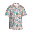 thumbnail image 5 of Wukai Colorful Cute Pig Men's Hawaiian Shirt Short Sleeve Casual Button Down Summer Beach Aloha Shirt Tropical Print Holiday Party, 5 of 8