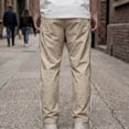 thumbnail image 6 of Squevariel Athletic Pants for Men Straight Leg Drawstring Elastic Waist Workout Pants Solid Color Zipper Outdoor Trousers with Pockets, 6 of 7