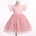thumbnail image 3 of IDOPIP Toddler Kids Girls Sequin Star Tutu Dress Ruffle Sparkle Tulle Wedding Party Princess Dress, 3 of 8
