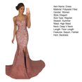 thumbnail image 7 of Quixlent Women Evening Dress Deep V Neck Split Hem Sequin Skinny Fishtail Hem Back Zipper Closure Sleeveless Prom Cocktail Party Dress Floor Length Ball Gown, 7 of 7