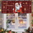 thumbnail image 5 of Santa Claus Merry Christmas Valances for Windows, 42 x 18in, Xmas Snowflake Red Plaid Rod Pocket Kitchen Valance Curtain Light Filtering Window Treatments for Living Room Bedroom, 1 Panel, 5 of 7