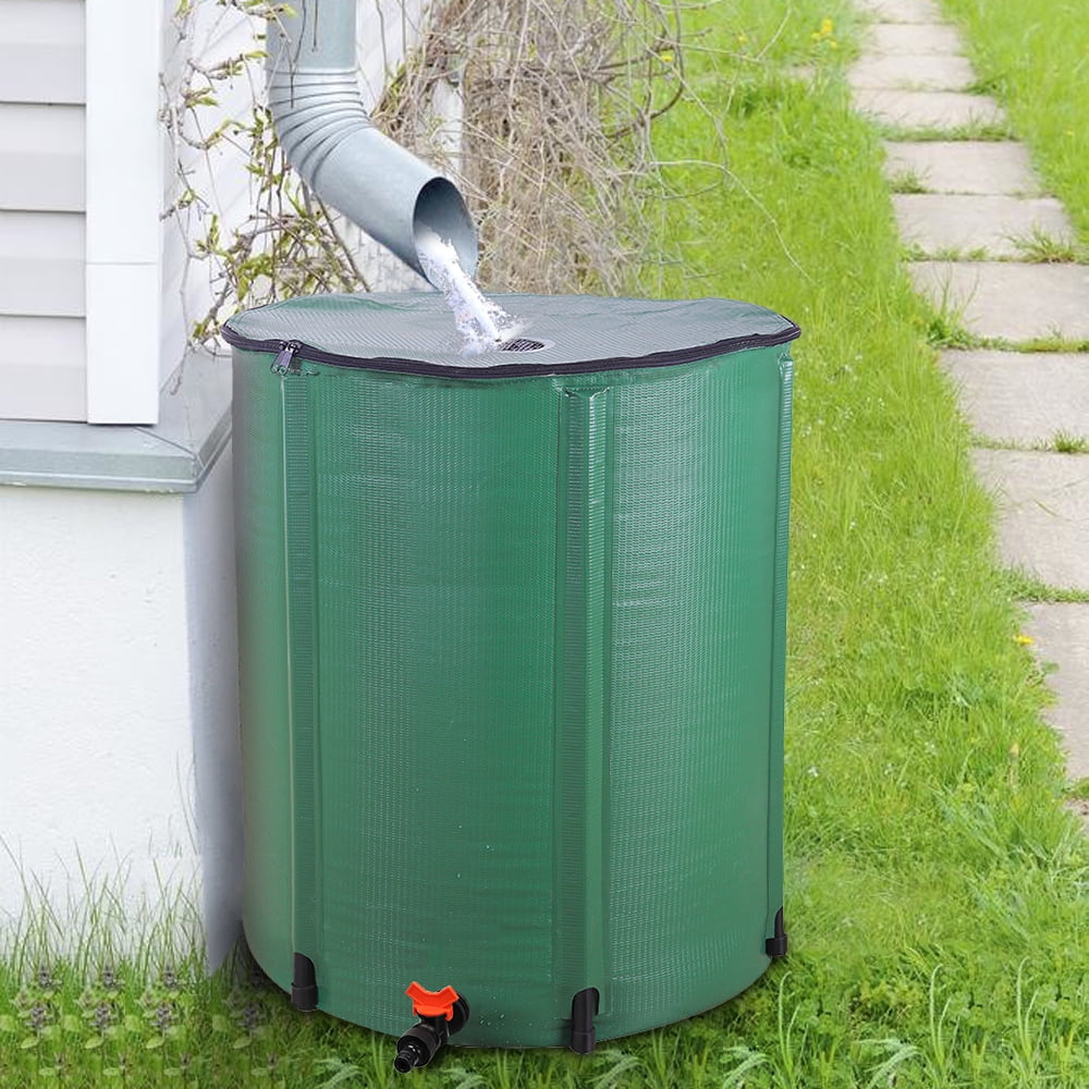 SamyoHome 50 Gallon Portable Rain Barrel Farms Water Storage Saver for Patio