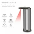 thumbnail image 2 of Auto soap Dispenser Infrared Automatic Soap Dispenser Electric Soap Dispenser Brushed Stainless Steel Touchless Auto Hand Soap Dispenser for Bathroom Kitchen Hotel Restaurant, 2 of 9