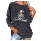 thumbnail image 2 of Pntutb Mujer Halloween Navidad Calavera Estampado Cuello Redondo Suelto Jersey Estampado Sudadera top Pntutb Pntutb-4727, 2 of 6