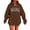 Coffee, variant on Simua Oversized Hoodies for Women Drawstring Hooded MAMA Printed Basic Soft Sweatshirts Tops Fall Winter Trendy Outfits