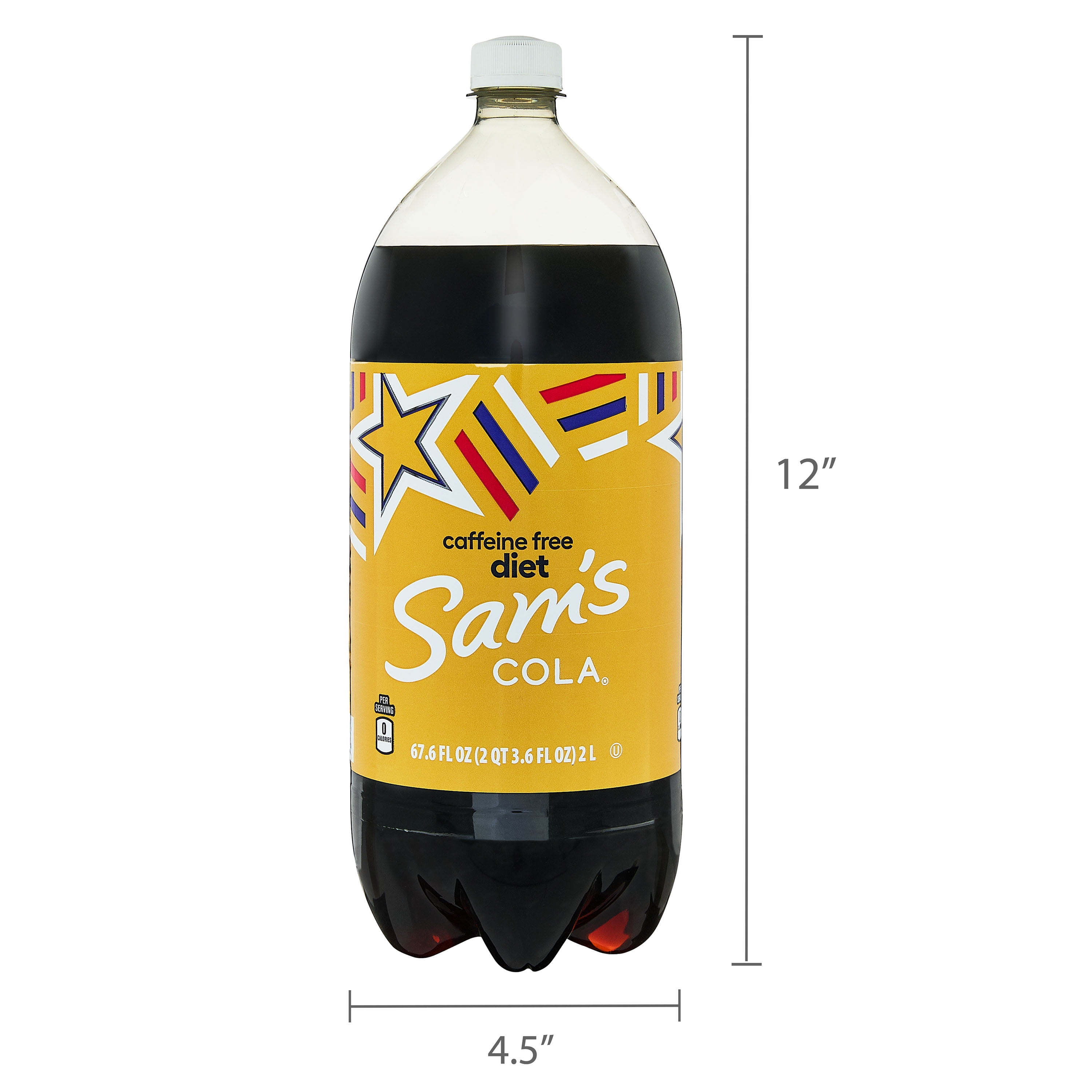 (6 pack) Sam's Cola Diet Caffeine-Free Soda, 2 Liter Bottle