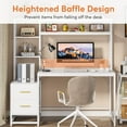 thumbnail image 4 of Tribesigns 55 Inch Computer Desk with 2 Drawers and Storage Shelves, White Office Desk with Hutch, Modern Study Writing Gaming Table Laptop Workstation for Home Office (White), 4 of 7