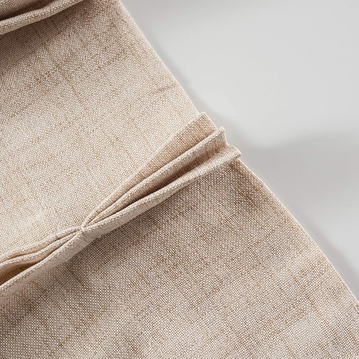 DriftAway Pinch Pleat Linen Textured Semi Sheer Solid Farmhouse and Modern Rustic Linen Curtains High Ceiling Extra Long Drapes for Living Room 13 ft Length 1 Panels W52 x L228 Inches Long Beige