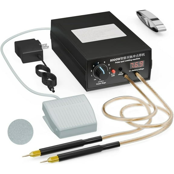 8000W Battery Spot Welder,DIY Welding Machine Kit,High-Power Spot Welder with Nickel Strip for 18650 Battery Pack US,As Shown