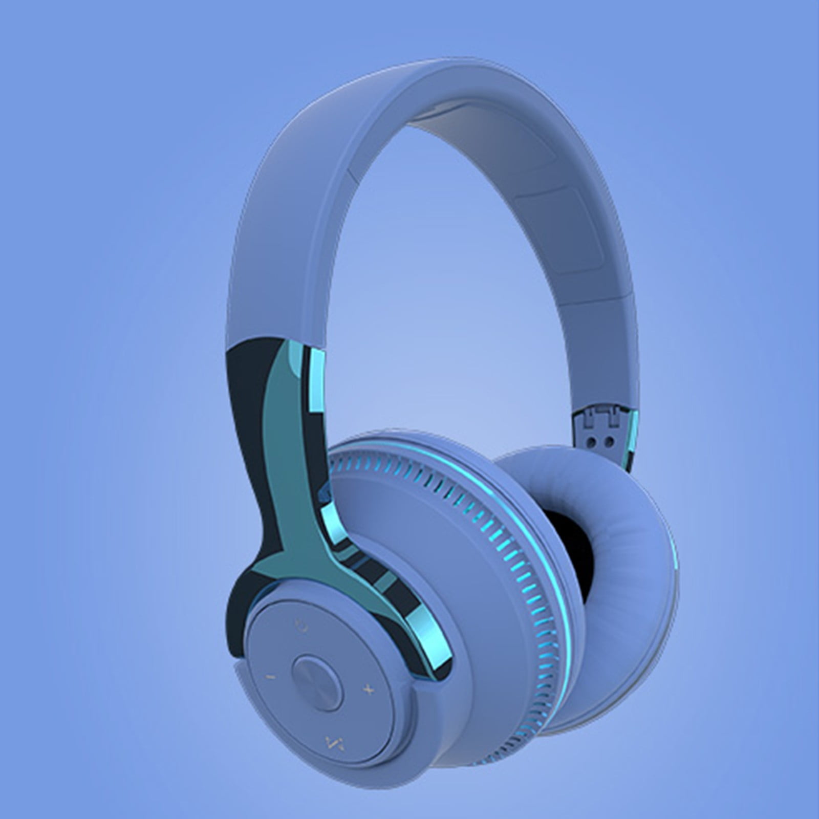 Bluetooth Headphones Over Ear, 80 Hrs Playtime Wireless Headphones with ENC Mic, Deep Bass EQ, Foldable Comfort for Travel, Gym & Commuting, Stocking Stuffers,Navy