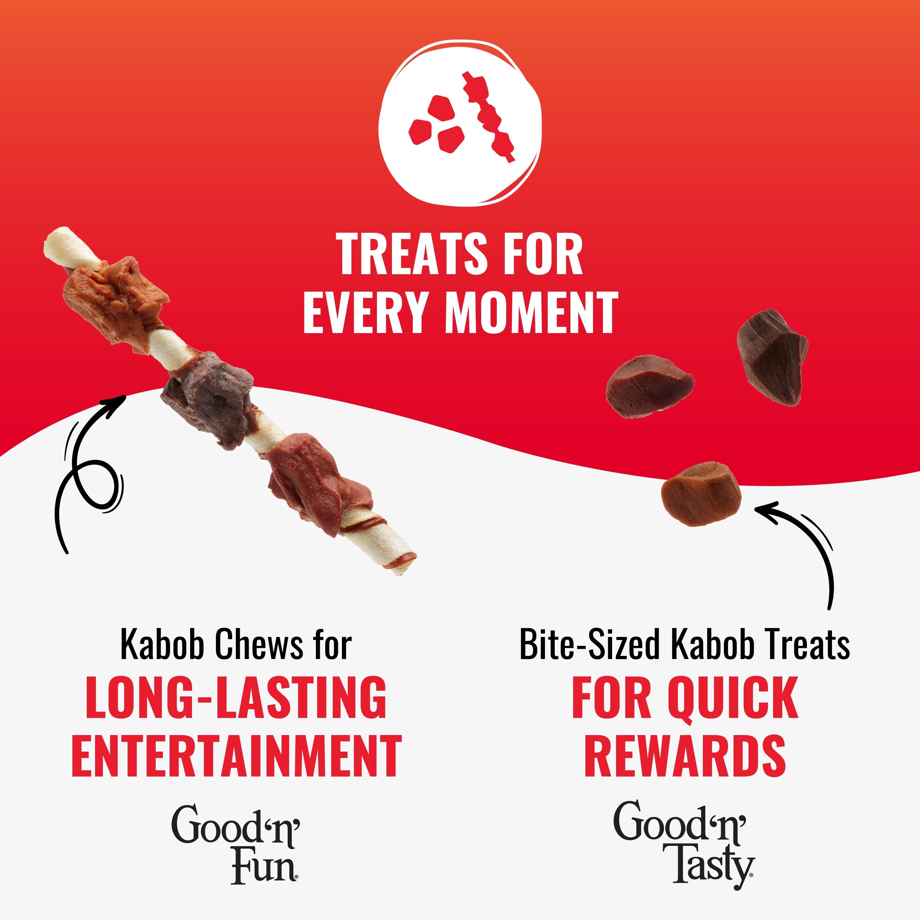 Good 'n' Tasty Kabob Bites Treat for All Dogs Triple- Protein Dog Treats for Rewarding, 4 oz