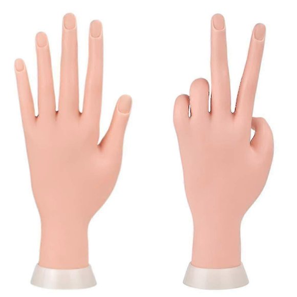 Manicure Practice Hands & Fingers Nail Hand Practice Model Flexible Movable Soft Plastic Hand For Fake Nail Art Starter Training