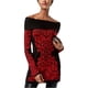 thumbnail image 2 of INC Womens Damask Knit Sweater, Rojo, Mediano I-N-C Tejer, 2 of 2