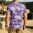 thumbnail image 3 of Homeyce Short Sleeve Camo Shirts for Men Camouflage Graphic Shirts Lightweight Casual Crew Neck T-Shirt Top Shirts,Purple XL, 3 of 5