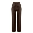 thumbnail image 4 of Delayuji Women's Straight Leg Pants High Waisted Flattering Wide Leg Pants Casual Suit Long Pants Business Pants, 4 of 6