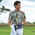 thumbnail image 3 of Xecao Mallard Ducks Swimming Mens' Casual Short Sleeve Button-Down Polo Shirts for a Classic Golf Shirts-3X-Large, 3 of 6