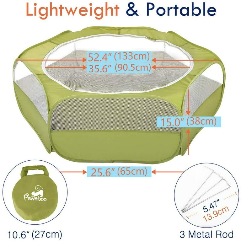 Pawaboo Small Animals Playpen with Zippered Cover, Green photo 8