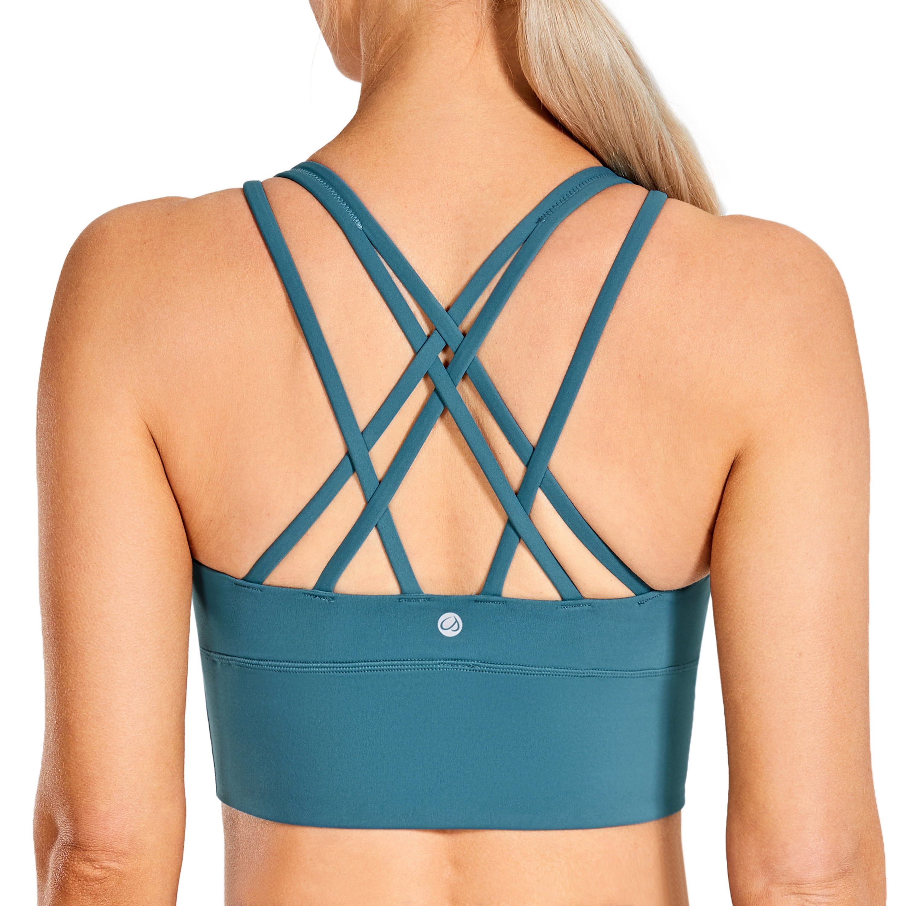 CRZ YOGA Padded Strappy Sports Bras for Women Workout Clothes Active Wear Yoga Bra Tops
