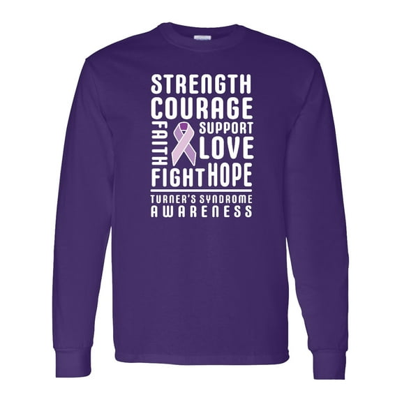 Inktastic Turners Syndrome Awareness Strength Courage Support Long Sleeve T-Shirt