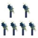 thumbnail image 3 of 6 piezas Corsages de hombro Broche de pecho Corsións Azul Flores blancas Flores artificiales para la fiesta de regreso a casa de Valentín, 3 of 9
