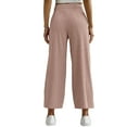 thumbnail image 3 of Pull-on Trousers for Women Solid Corduroy Straight Wide Leg Pants with Pockets Fall Winter Baggy Daily Lounge Pants, 3 of 6