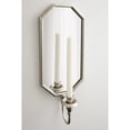 thumbnail image 3 of Kate and Laurel Wardelle Vintage Mirrored Wall Sconce, 7 x 5 x 18, Silver, Antique Scalloped Candlestick Holder with Mirror for Bathroom or Bedroom Wall Decor, 3 of 9