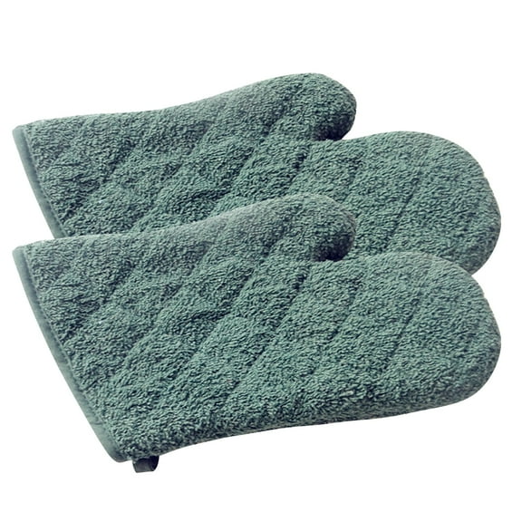 XKHHLH Oven Mitts of Quilted Terry Cloth Cotton Lining,Extra Long Professional Classic Oven Mitt Heat Resistant Kitchen Oven Gloves