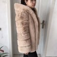 thumbnail image 4 of Abrigo con capucha de piel sintética para mujer, piel de zorro de imitación de chaqueta con capucha, abrigo esponjoso, ropa de invierno, moda cálida, 4 of 5