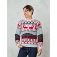 thumbnail image 3 of Douhoow Couples Matching Christmas Sweaters,Men Women Snowflake Reindeer Knitted Pullover Jumpers Tops Winter Knitwear, 3 of 8