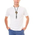 thumbnail image 4 of Men Metal Flower Bolo Tie Necklace Necktie Collar Chain Cowboy Jewelry Neckwear, 4 of 12