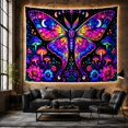 thumbnail image 5 of Neon Moth in Starry Night, Mystical Psychedelic for Psychedelic Art Lovers, Cosmic Decor Halloween Gift Tapestry Wall Hanging for Bedroom, Living Room and Dorm, 5 of 6