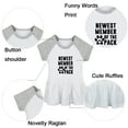 thumbnail image 2 of Newest Member Of The Pack Funny Dresses For Baby, Newborn Babies Skirts, Infant Princess Dress, 0-24M Kids Graphic Clothes (Gray Raglan Dresses, 6-12 Months), 2 of 5