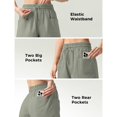 thumbnail image 5 of Women'S Linen Shorts Casual Summer Shorts High Waisted Comfy Pull on Shorts with Pockets Light Gray XL, 5 of 7