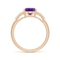 thumbnail image 2 of ANGARA Natural Solitaire Oval 1.6 ct Amethyst Criss Cross Ring with Diamonds in 14K Rose Gold for Women (Size-9x7mm) | February Birthstone, Anniversary, Jewelry Gift for Women | Natural Amethyst Ring, 2 of 9
