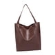 thumbnail image 3 of Bolso de hombro para mujer, de piel sintética, de gran capacidad, moderno, con bolsillo Marrón oscuro, 3 of 9