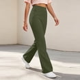 thumbnail image 5 of YHAJDS Womens Workout Gym Yoga Pant Solid Color Stretchy Casual Trousers With Pockets, 5 of 9