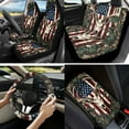 thumbnail image 2 of Jeiento Deer 13pcs Set Car Seat Cover Set with American Flag Steering Wheel Cover Seat Belt Strap Cover Armrest Cover Key Chain Coasters Lipstick Holder Universal Fits SUV Sedan Truck Van, 2 of 8