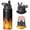 Black-4, variant on 18oz Insulated Water Bottle with Straw & Cleaning Brush, Wide Mouth Stainless Steel Flask, Flame Print