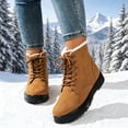 thumbnail image 2 of Women's Suede Lace Up Winter Snow Boots Warm Fur Lined Ankle Boots Comfortable Flat Shoes Non Slip Thick Sole Boots Outdoor, 2 of 5