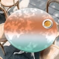 thumbnail image 4 of Burnt Orange Green Ombre Round Tablecloth 45-54 Inch Round Fitted Table Cloth with Elastic Edge, Color Gradient Modern Abstract Art Waterproof Table Cover Protector for Outdoor Picnic Party Dining, 4 of 9