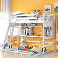 thumbnail image 2 of Harper & Bright Designs Twin Loft Bed with Desk (White Loft Bed with Desk), 2 of 4
