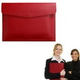 thumbnail image 2 of Leather-Look Document Holder (Travel File Organizer, A4 Portfolio Envelope), Soft Pu Leather Document Folder Protects Important Papers, Pu Leather Size Envelope Folder(#C), By Meiiso, 2 of 9