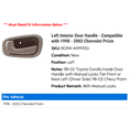thumbnail image 2 of Left Interior Door Handle - Compatible with 1998 - 2002 Chevy Prizm 1999 2000 2001, 2 of 2